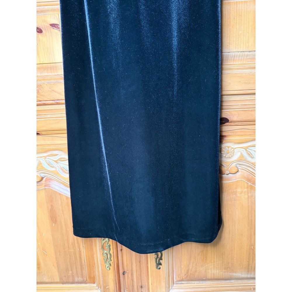 Marie St Claire Black Velvet Evening Gown Boned Corset Dress Size 4 Vintage - Picture 9 of 16